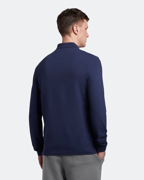 Lyle & Scott Polo shirt met lange mouwen in Marine - Image 3