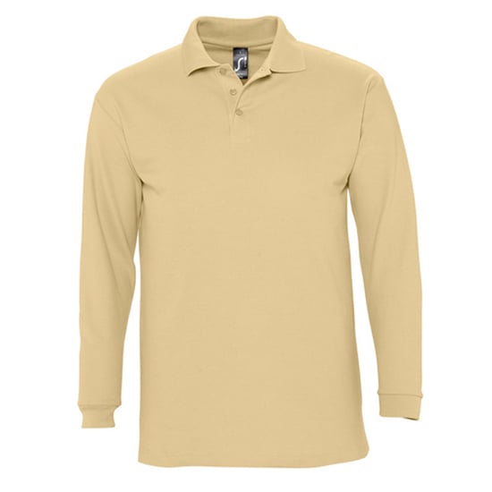 SOLS Volwassen uniseks Winter II poloshirt met lange mouwen (Zand) - Image 1