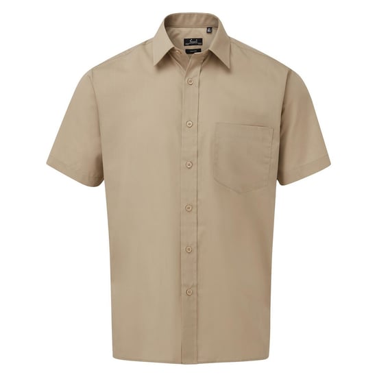 Premier Herenshirt met korte mouwen Popeline (Khaki) - Image 1