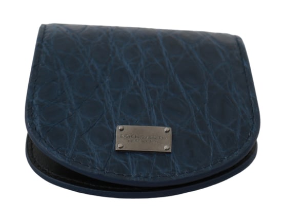 Dolce & Gabbana Blue Holder Pocket Wallet Blue Exotic Skin Condoom Men's Case - Image 4