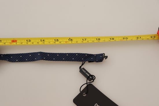 Dolce & Gabbana Mannen Donkerblauwe Patroon Verstelbare Nek Papillon Vlinderdas - Image 4