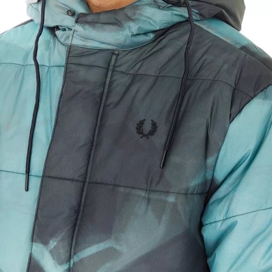 Fred Perry Fishtail Shaded Navy Blue Camoflauge Quilted Pakra Jacket