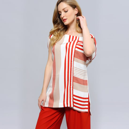 Long Stripe Print Game Top - Image 1