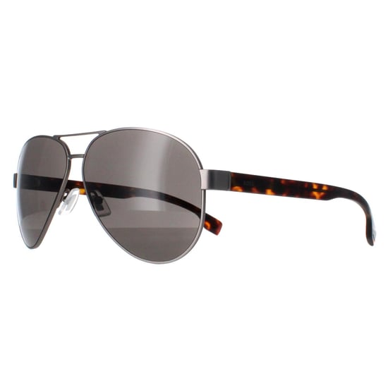 Hugo Boss Aviator Mens Matte Ruthenium Grey Brown BOSS 1560/O/S