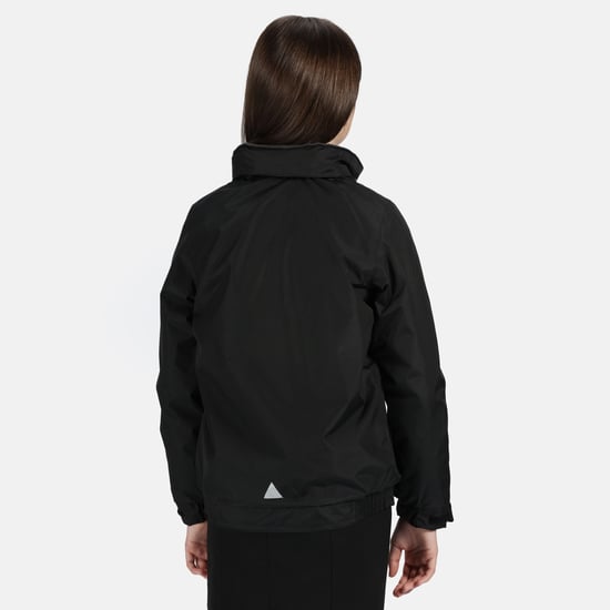 Regatta Kids Unisex Thermoguard Fleece Lined Dover Jacket (Windproof & Waterproof) (Black/Ash)