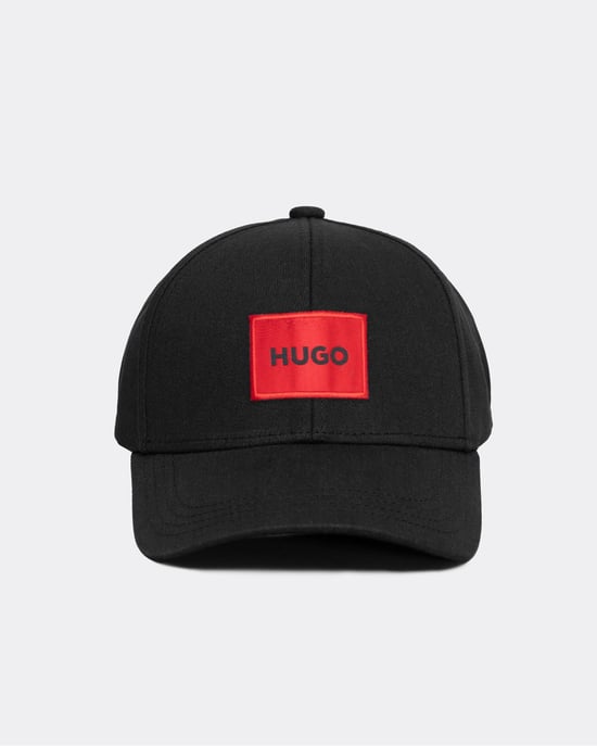 HUGO Men-X 581-RL Heren Katoenen Twill Pet met Rode Logo Label - Image 2