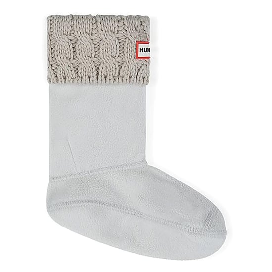 Hunter Original Cable Cuff Tall Kids White Boot Socks