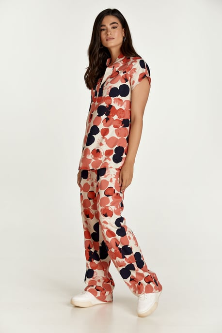 Mouwloze top met abrikozenprint in linnenstijl - Image 4