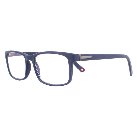 Montana Rectangular Unisex Matte Blue Glasses