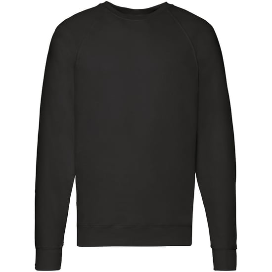 Fruit Of The Loom Heren Lichtgewicht Raglan Sweatshirt (240 GSM) (Zwart) - Image 2
