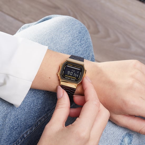 Casio Retro Unisex Zwarte Horloge A168WEGB-1BEF - Image 5