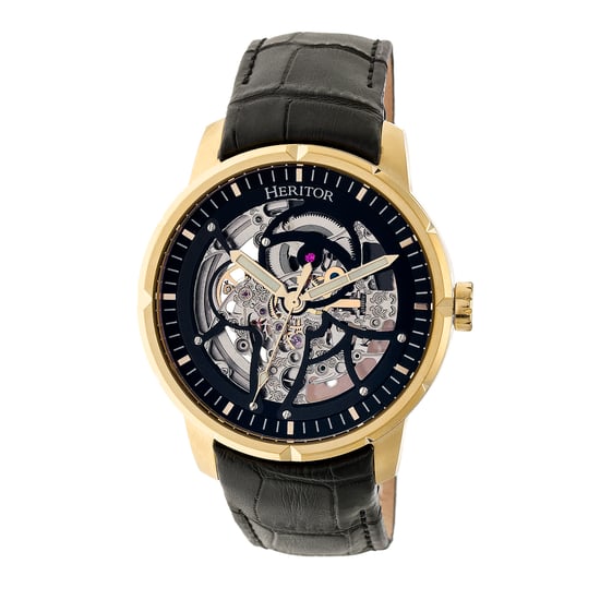 Heritor Automatische Ryder Skeleton Lederen Band Horloge - Image 1