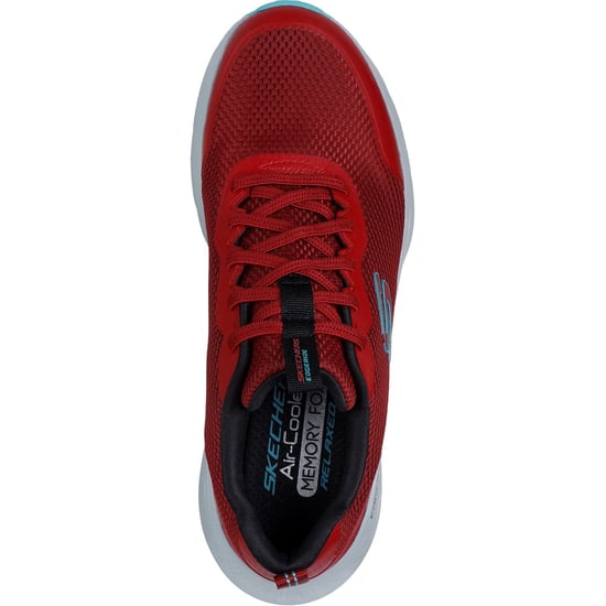 Skechers Edgeride Rekze Textiel Heren Burgundy/Grey Trainers - Image 3