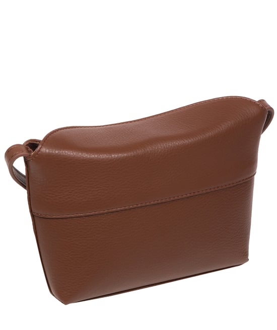 'Lolo' Dark Tan Nappa Leather Cross Body Bag