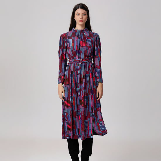 Midi blouse-jurk met grafische print - Image 5