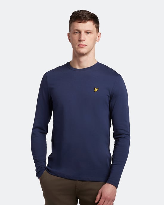 Lyle & Scott Gewoon T-shirt met lange mouwen in Marine - Image 1