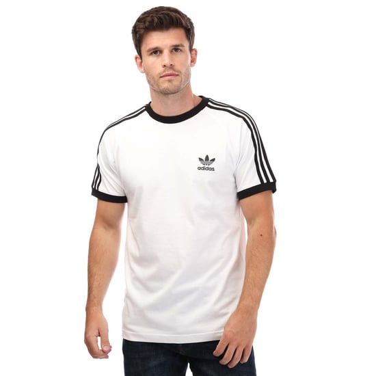 Men's adidas Originals Originals 3 Stripes California T-Shirt in White Black - Image 1