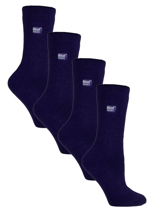Heat Holders Ultra Lite - 4 Paar Multipack Dames Thermosokken | Ultra Dunne Warme Sokken voor Dress Socks in de Winter - Marineblauw - Image 1