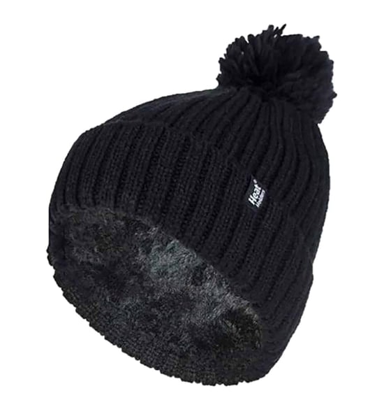Heat Holders - Thermische Pom Pom Bobble-hoed voor dames - Zwart - Image 1