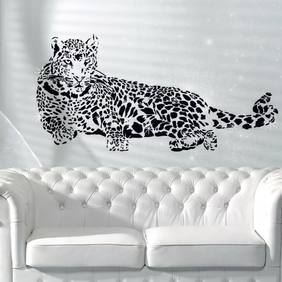 Combo of LEOPARD + Swarovski 38pcs Wall Stickers, Kitchen, Bathroom, Living room, Self-adhesive, decal