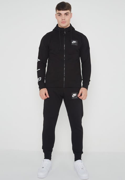 Nike Air Heren Zip Through Trainingspak Set Zwart - Image 1