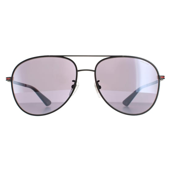 Police Aviator Mens Matte Black Smoke Mirror Silver SPL777C Chief 1