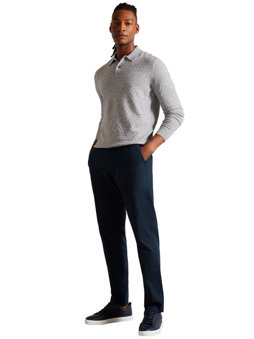 Ted Baker gebreid heren poloshirt met lange mouwen - Morar - Image 6