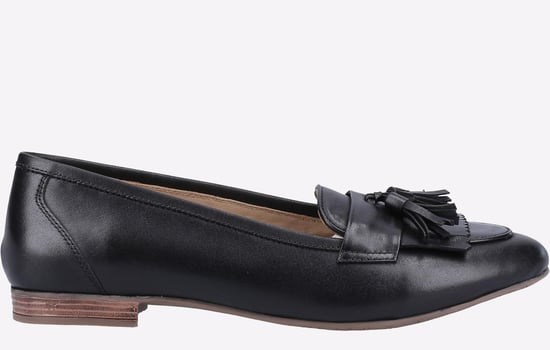 Hush Puppies Marissa Tassel Leren Zwarte Instappers Voor Dames - Image 1