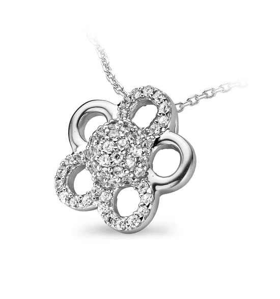 Orphelia Dames 925 Sterling Zilveren Set: Ketting-Hanger + Oorbellen - Zilver SET-5096 - Image 3
