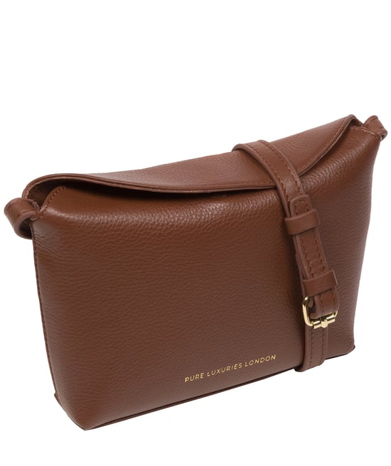 'Lolo' Dark Tan Nappa Leather Cross Body Bag