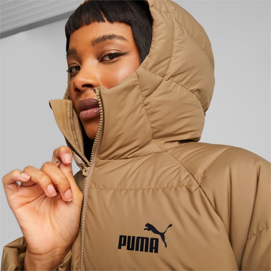 PUMA Womens Long Hooded Down Coat
