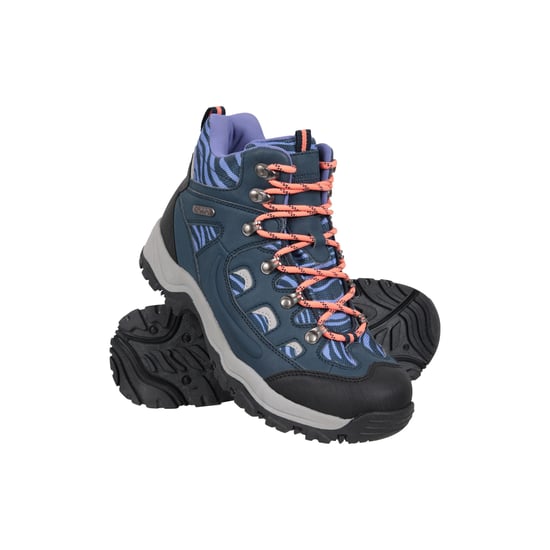 Mountain Warehouse Dames/Dames Adventurer Faux Suede Waterdichte Wandelschoenen met luipaardprint (Marine) - Image 1