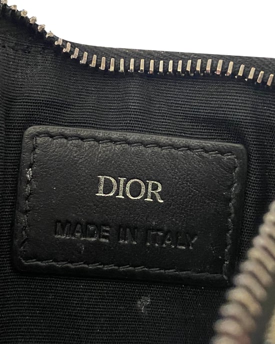 Dior Gezipte Kaarthouder in Beige en Zwart Jacquard - Image 4
