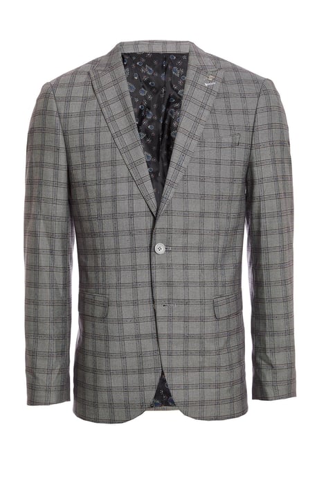 Grey End Check Blazer