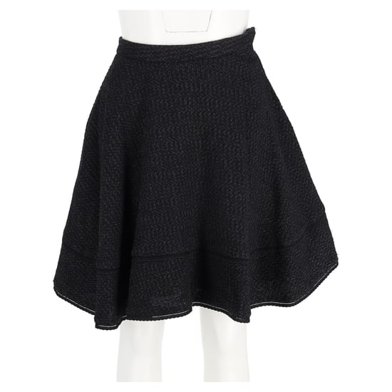 Red Valentino Tweed A-Line Skirt in Black Wool - Image 4