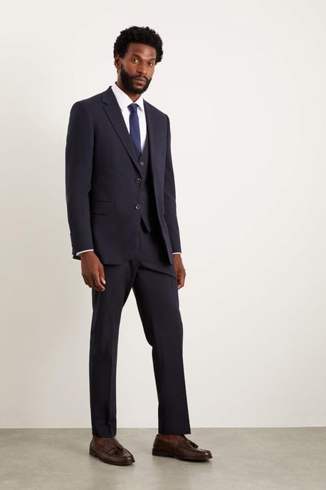 Tailored Fit Navy Essential Suit Jacket - Image 2