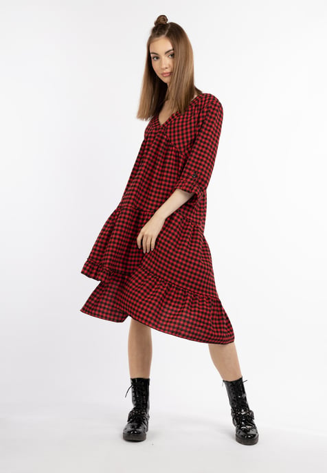 Mymo midi-jurk Dames zwart/rood - Image 5