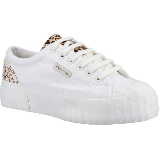 Superga 2631 Kalfsleer Details Vrouwen Wit Avorio/Leopard Spots Trainers - Image 1