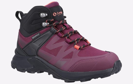 Cotswold Horton Netten Dames Bordeauxrode Wandelschoenen - Image 2