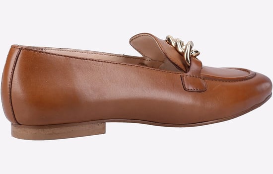 Hush Puppies Harper Chain Leren Damesslippers In Tan. - Image 3