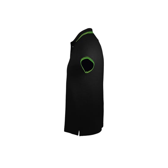 SOLS Heren Pasadena getipt korte mouw Pique Polo Shirt (Zwart/Kalk) - Image 3