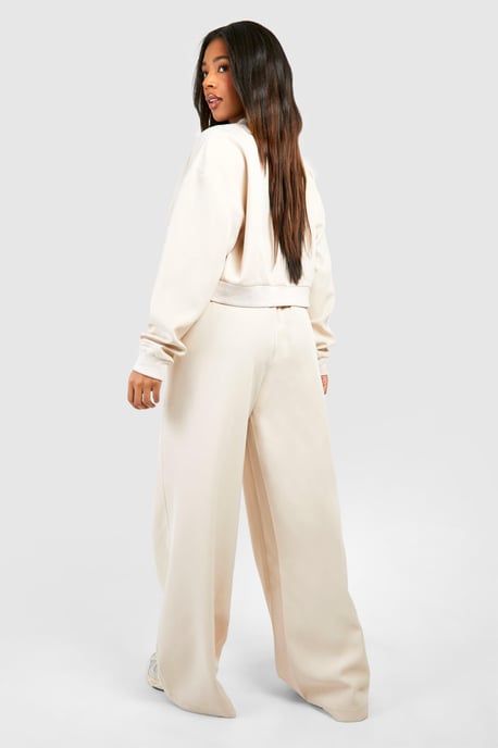 Plus Tailored Seam Front Slouchy Wide Leg Trousers - Image 2