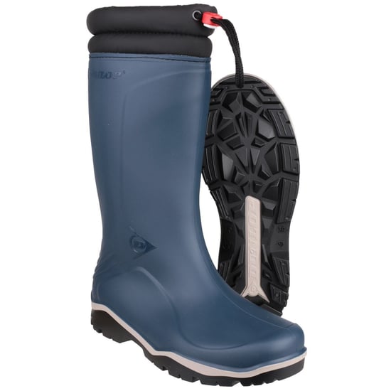 Dunlop Blizzard Blue Unisex Warm Fleece Tie Top Wellington Wellie Boots