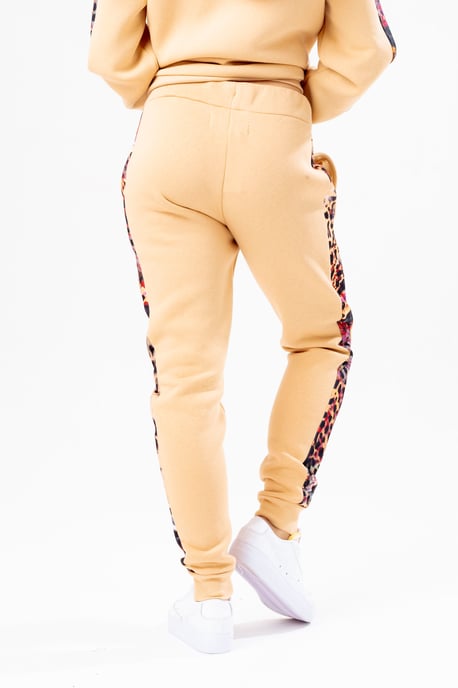 Hype Womens Hazelnut Animal Print Label Joggers - Image 5