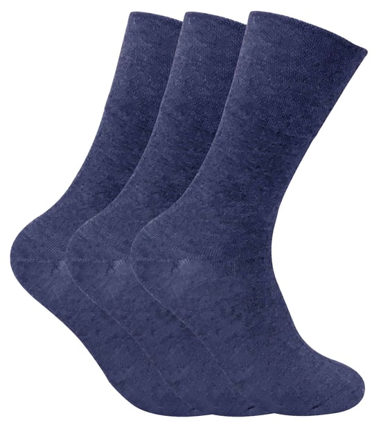 Set van 3 sokken zonder elastiek thermo diabetische sokken voor heren - Blauw - Image 1