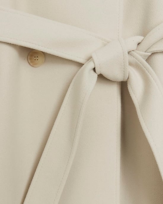 River Island Womens Trench Coat Cream Belted Longline