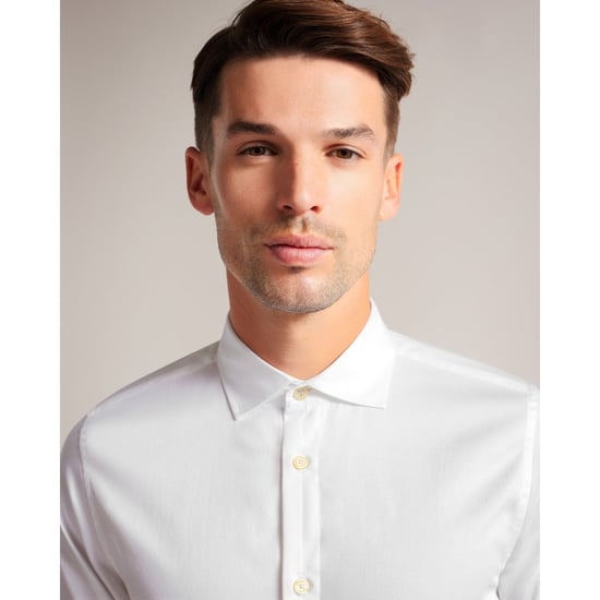 Men's Ted Baker Bellow Long Sleeve Stretch Smart Shirt in White