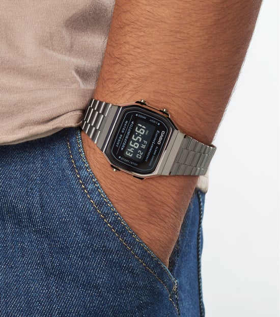 Casio Casio Collectie Retro Heren Grijze Horloge A168WEGG-1BEF - Image 5