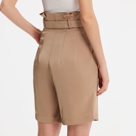 Geplooide bermuda met hoge taille - Image 3