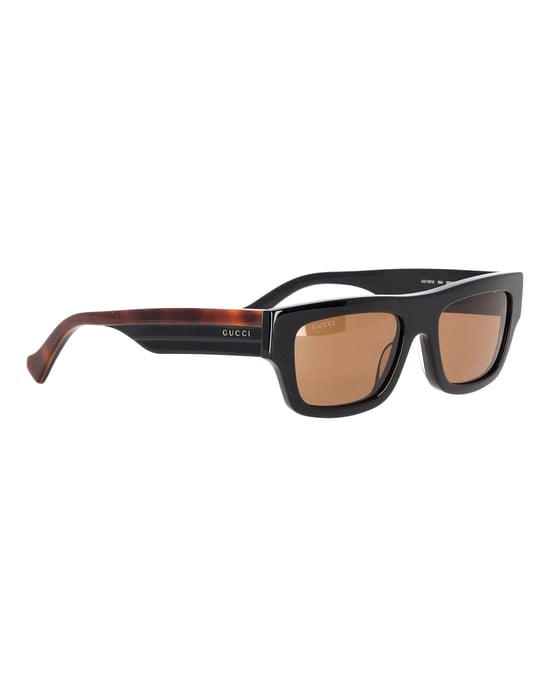 Gucci GG1301S Rectangular-Frame Sunglasses in Black Acetate - Image 2